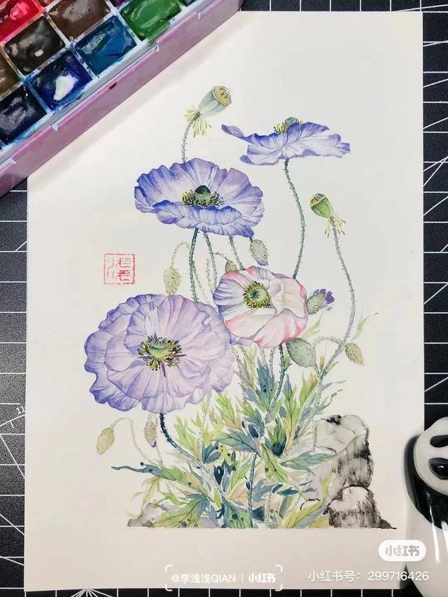 花朵怎么画最漂亮（中国风水彩花卉插画｜李浅浅qian）