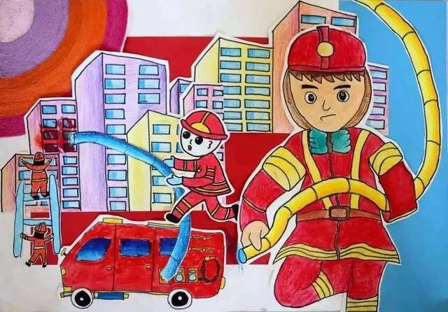 六年级画画（消防员的奇思妙想）