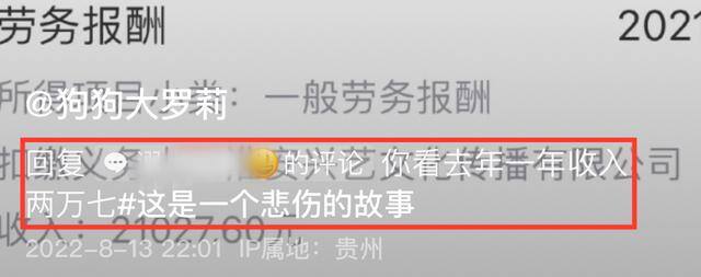 100万粉丝一个月可以赚多少钱（“狗狗大萝莉”晒收入，2021年一整年只赚了两万七千元）