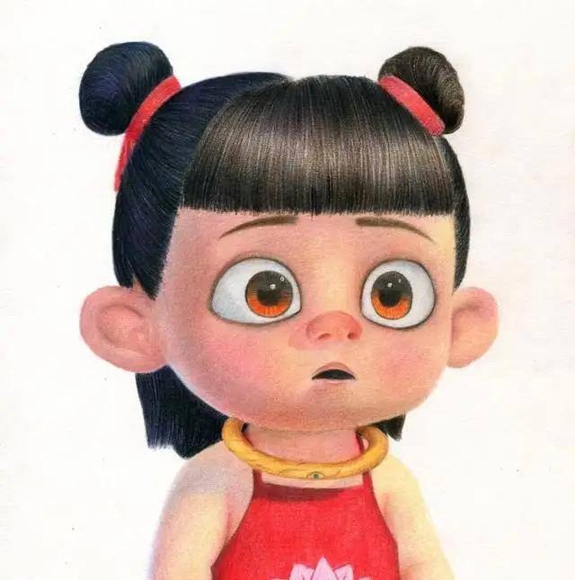 哪吒怎么画简单又好看（哪吒的彩铅画，简单又有趣，喜欢绘画的同学们快来临摹学习）