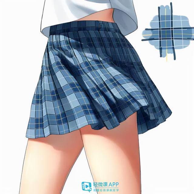动漫女生画画教程（初学者短裙怎么画？女生动漫短裙子画法！）