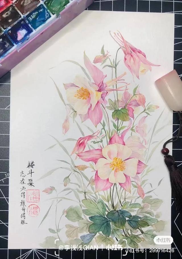 花朵怎么画最漂亮（中国风水彩花卉插画｜李浅浅qian）