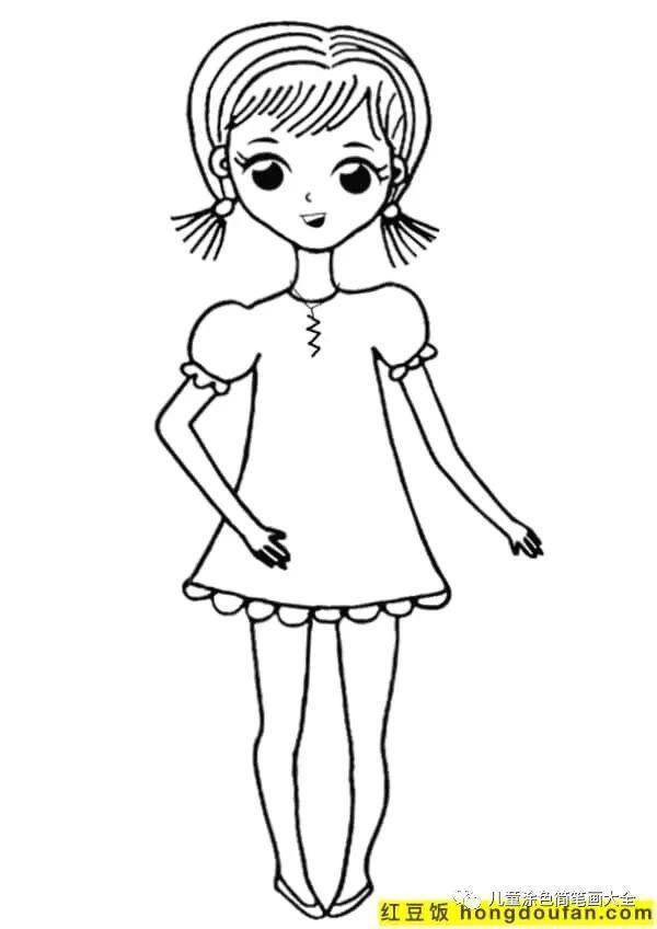 简单又漂亮的花绘画（如何为孩子画一个女孩）