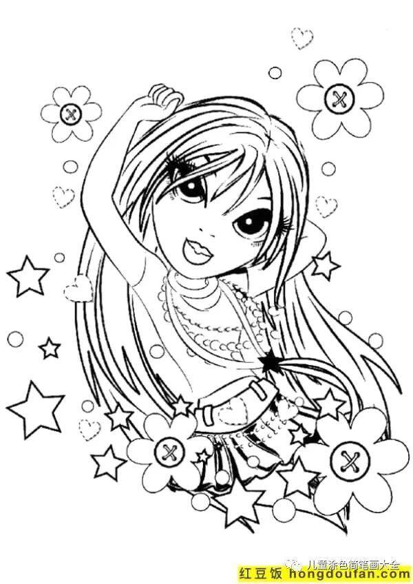 简单又漂亮的花绘画（如何为孩子画一个女孩）