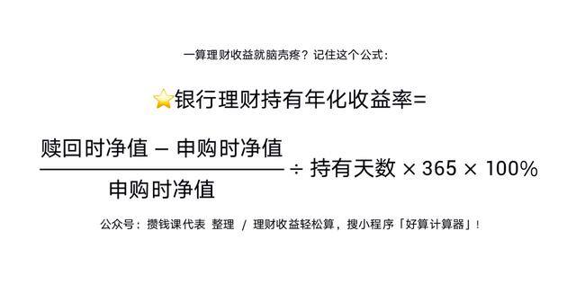 持仓收益率（银行理财和基金收益怎么算？）