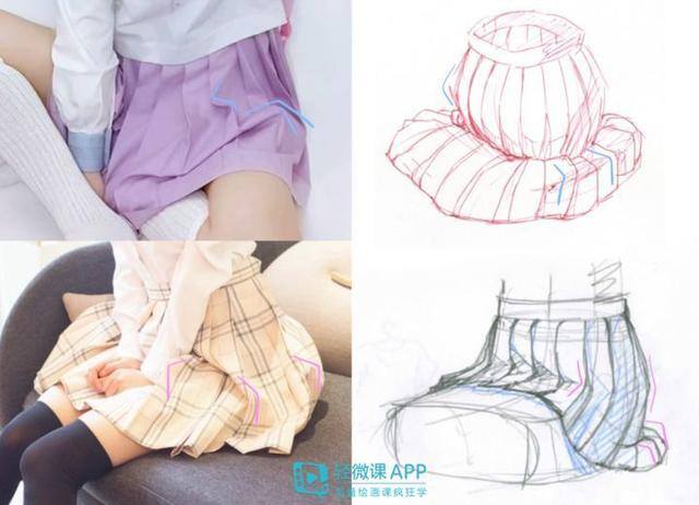 动漫女生画画教程（初学者短裙怎么画？女生动漫短裙子画法！）