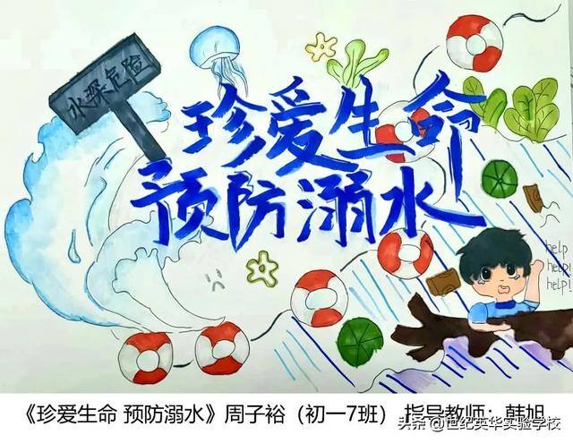 二年级防溺水绘画简单又漂亮（济南世纪英华实验学校开展“同心防溺水”安全宣传教育作品征集活动）