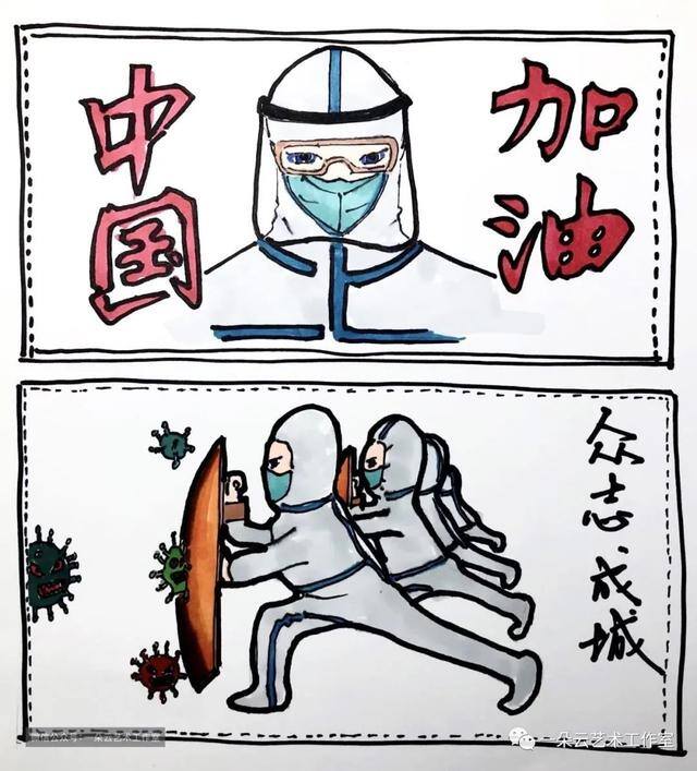 抗疫画画简单又好看（戴上口罩，共同抗击疫情）