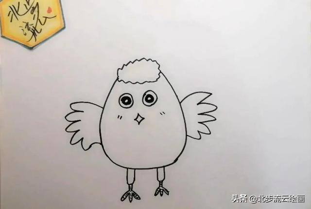 宝宝画画教程简单易学（可爱的小鸡儿童画，简单易学，小朋友们学会了吗？）