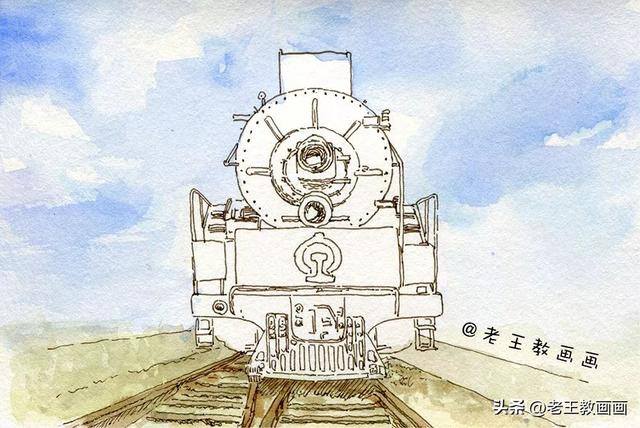 画画画画（水彩火车头（火车头缩影））