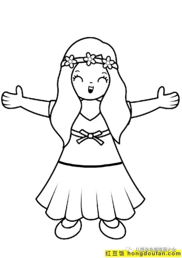 简单又漂亮的花绘画（如何为孩子画一个女孩）