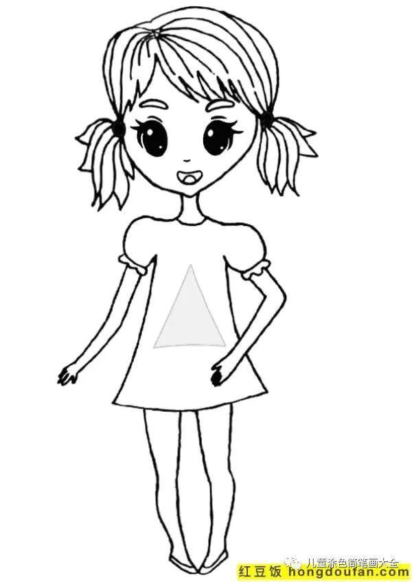 简单又漂亮的花绘画（如何为孩子画一个女孩）