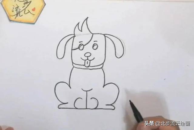 草地怎么画简单又漂亮（简单易学的小狗儿童绘画步骤，快来学学吧）