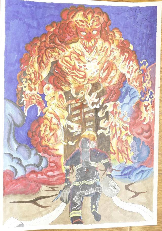 儿童消防安全绘画作品（小学一年级消防安全儿童画图片简单又漂亮的消防安全儿童画画图）