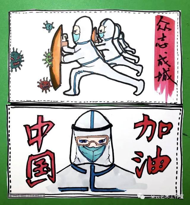 抗疫画画简单又好看（戴上口罩，共同抗击疫情）