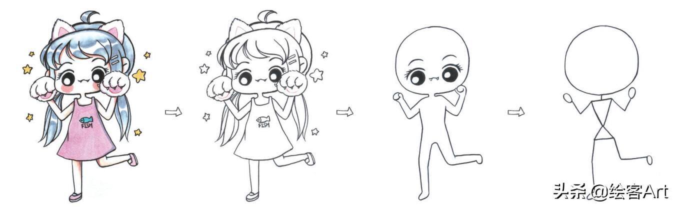 简单又好看的画画教程女生（《我的甜心女孩马克笔q版漫画人物教程》甜意十足的案例）