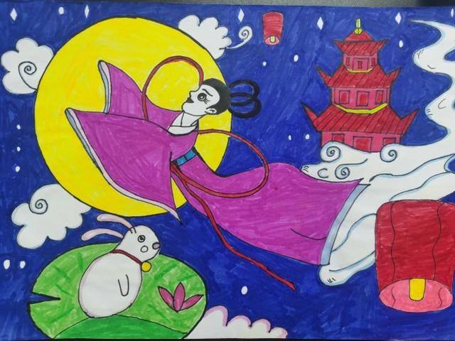 七夕节儿童画简单漂亮（中牟县文明路小学开展“团结战‘疫’别样七夕”主题活动）