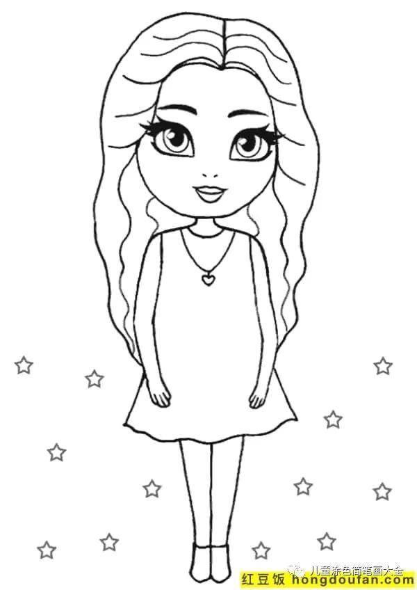 简单又漂亮的花绘画（如何为孩子画一个女孩）