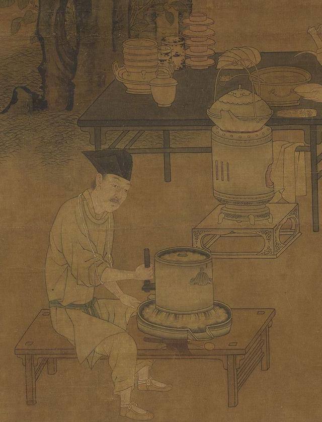 火怎么画好看又简单（台北故宫博物院藏宋刘松年撵茶图轴）