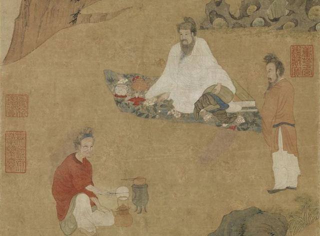 火怎么画好看又简单（台北故宫博物院藏宋刘松年撵茶图轴）