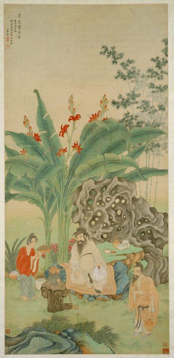 火怎么画好看又简单（台北故宫博物院藏宋刘松年撵茶图轴）