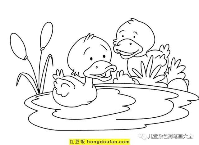 关于夏天的画简单好看（《我的世界》电影海报鸭子着色页）