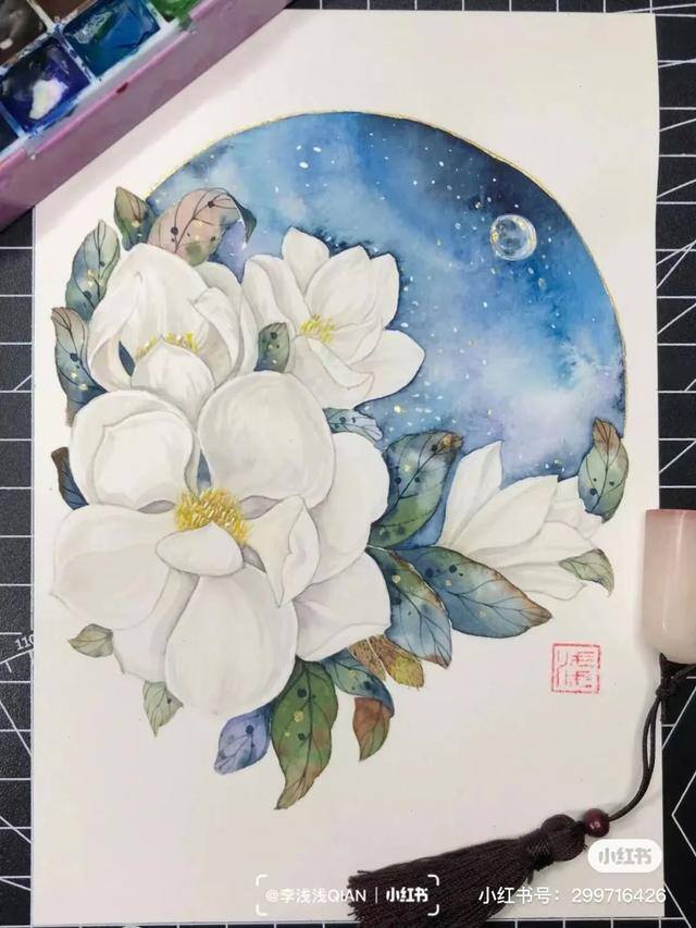 花朵怎么画最漂亮（中国风水彩花卉插画｜李浅浅qian）