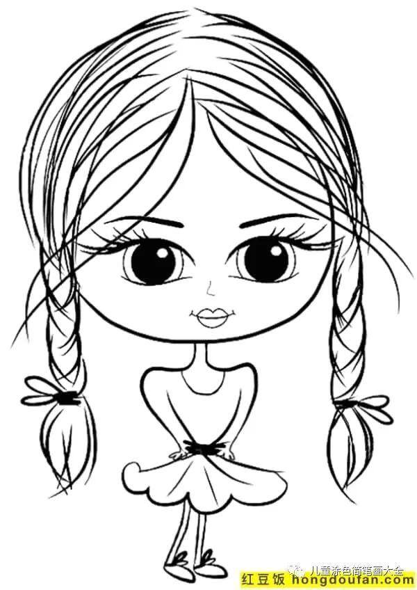 简单又漂亮的花绘画（如何为孩子画一个女孩）