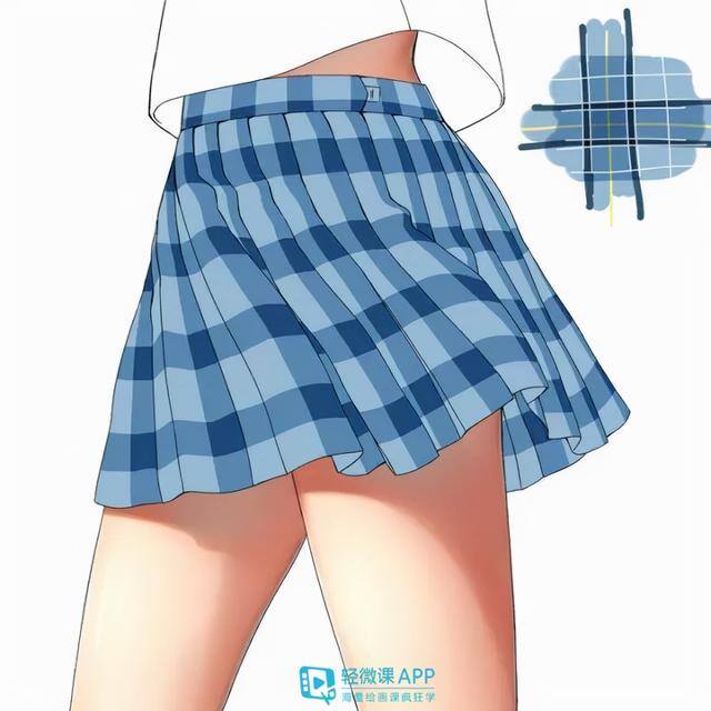 动漫女生画画教程（初学者短裙怎么画？女生动漫短裙子画法！）