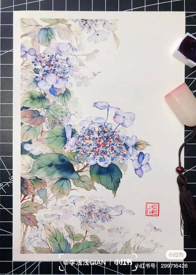 花朵怎么画最漂亮（中国风水彩花卉插画｜李浅浅qian）