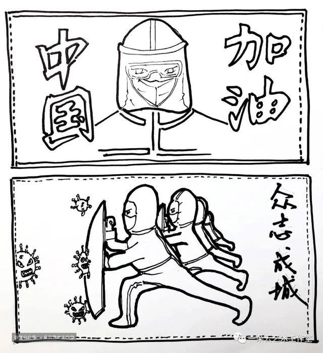 抗疫画画简单又好看（戴上口罩，共同抗击疫情）