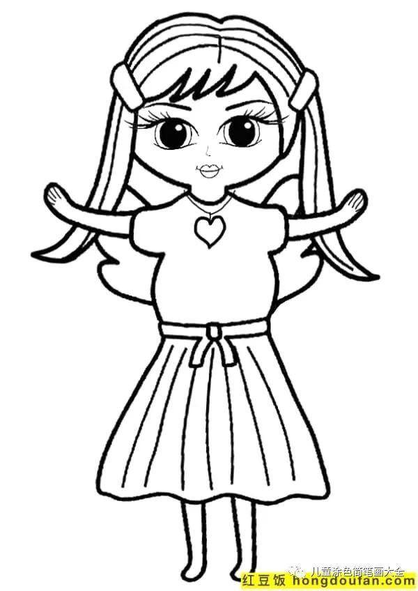 简单又漂亮的花绘画（如何为孩子画一个女孩）
