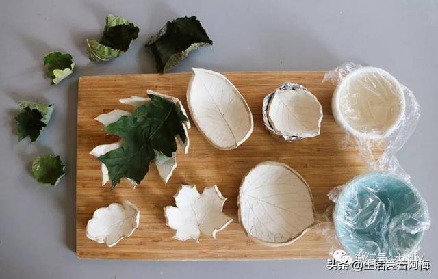 泥土手工制作（首饰盒不用买，几块黏土一片树叶就能diy）