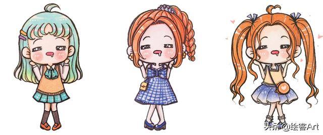 简单又好看的画画教程女生（《我的甜心女孩马克笔q版漫画人物教程》甜意十足的案例）