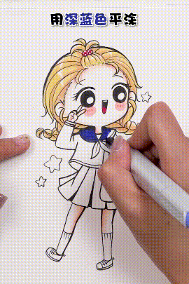 简单又好看的画画教程女生（《我的甜心女孩马克笔q版漫画人物教程》甜意十足的案例）