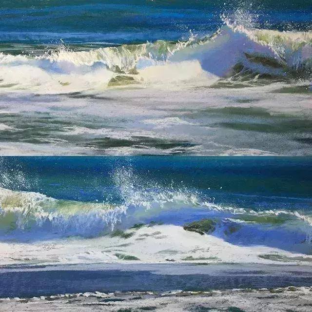 海浪怎么画简单又好看（海浪翻滚的千姿百态，你就以为她只会这个吗？）