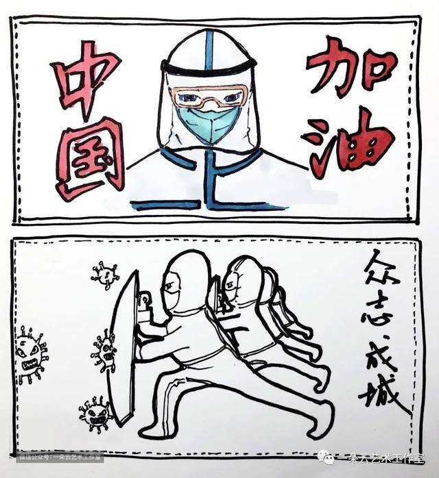 抗疫画画简单又好看（戴上口罩，共同抗击疫情）