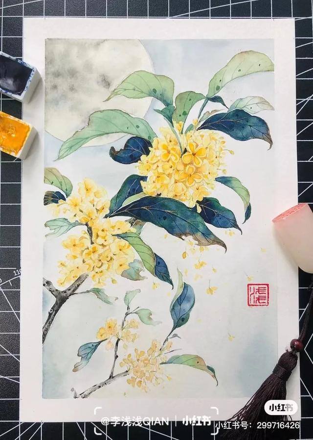 花朵怎么画最漂亮（中国风水彩花卉插画｜李浅浅qian）
