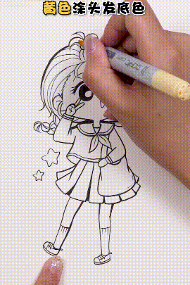 简单又好看的画画教程女生（《我的甜心女孩马克笔q版漫画人物教程》甜意十足的案例）