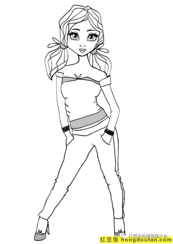 简单又漂亮的花绘画（如何为孩子画一个女孩）