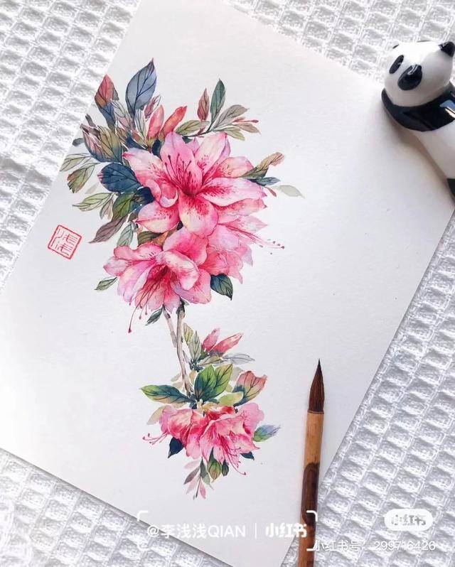 花朵怎么画最漂亮（中国风水彩花卉插画｜李浅浅qian）
