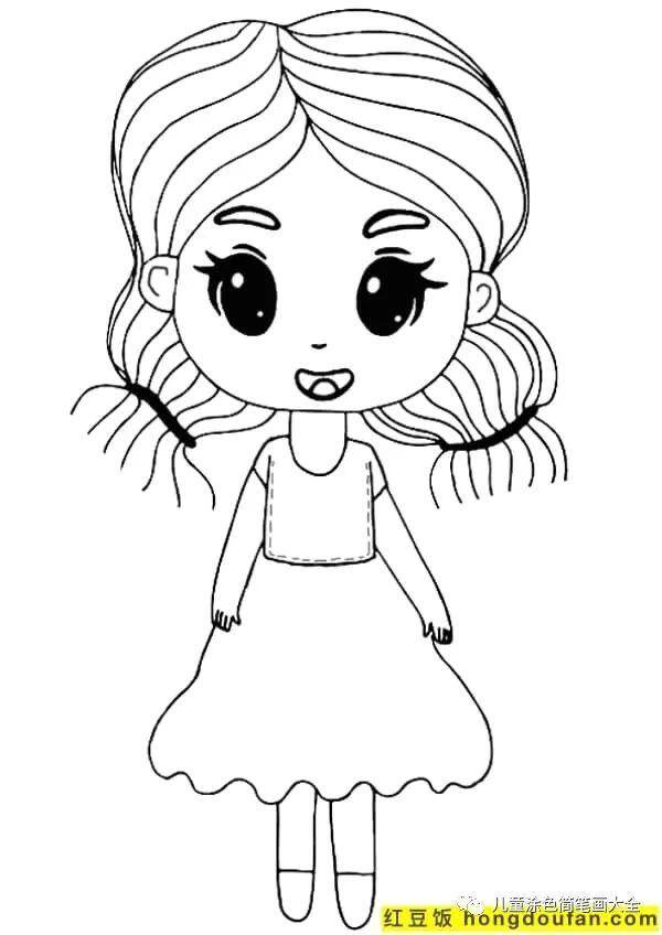 简单又漂亮的花绘画（如何为孩子画一个女孩）