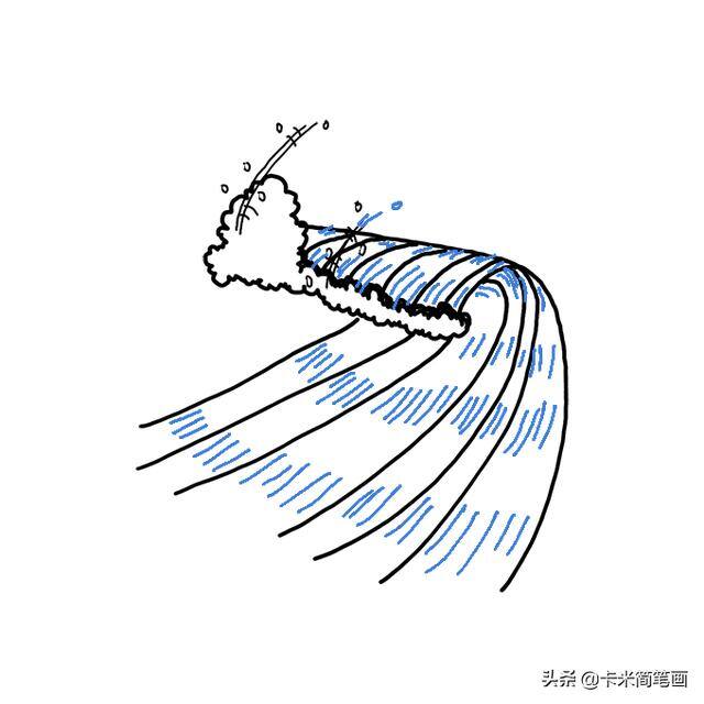 浪花怎么画好看又简单（如何画海浪简笔画）