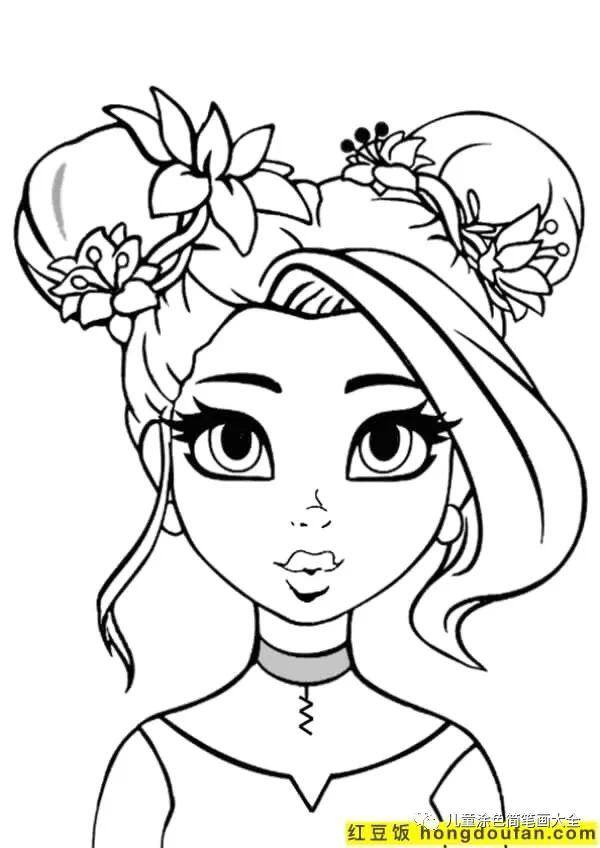 简单又漂亮的花绘画（如何为孩子画一个女孩）