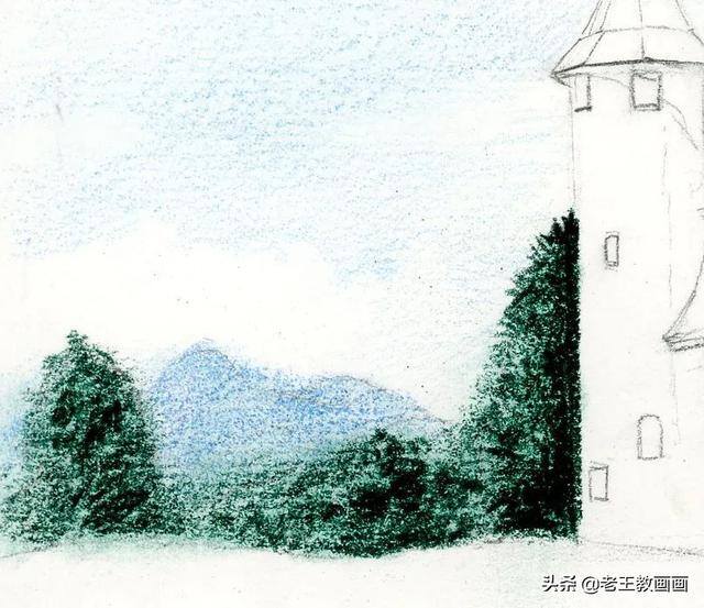 城堡怎么画简单又漂亮（用2b铅笔画出风景）