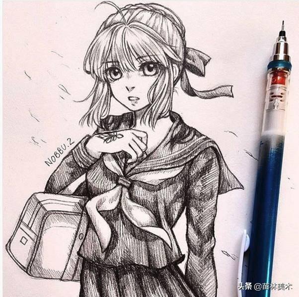 动漫图片绘画（超适合12岁以上学习的素描动漫人物）