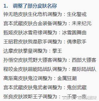 王者荣耀怎么改名（王者荣耀体验服更新，皮肤改名，贤者的庇佑改版）