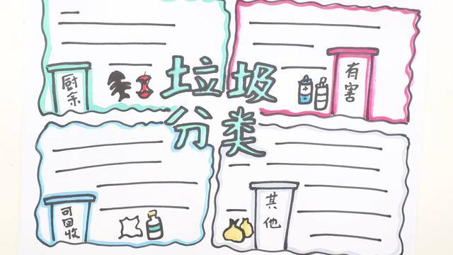 垃圾桶怎么画简单又漂亮（垃圾分类手抄报的画法）
