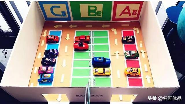 废旧纸箱手工制作大全（幼儿园纸板双层停车场）