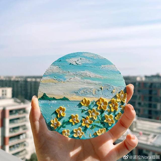 简单又好看的油画棒画（春天的故宫美景，你见过吗？）